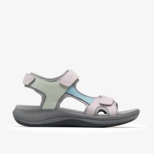 Womens Mira Bay Grey/Green Strappy Sandals