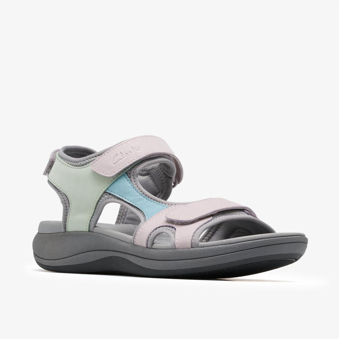 Womens Mira Bay Grey/Green Strappy Sandals - Image 4