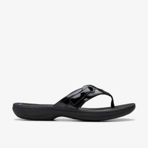 Women's Breeze Reyna Black Patent Cloudsteppers? Flip Flops