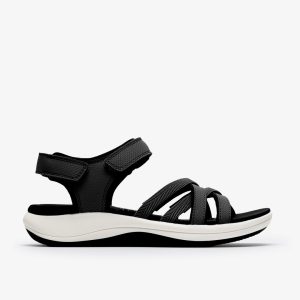 Womens Mira Shore Black Strappy Sandals
