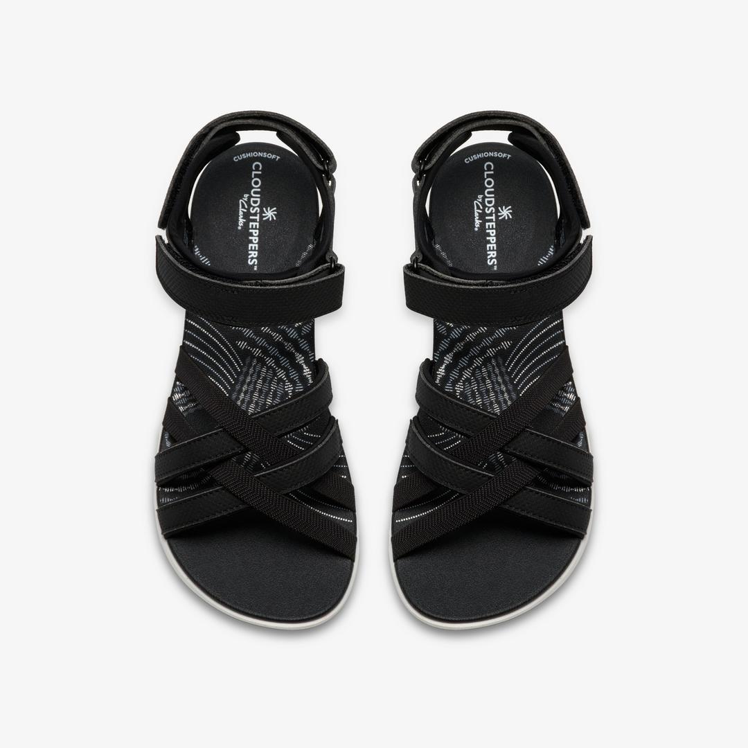 Womens Mira Shore Black Strappy Sandals - Image 6