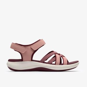 Womens Mira Shore Maroon Strappy Sandals