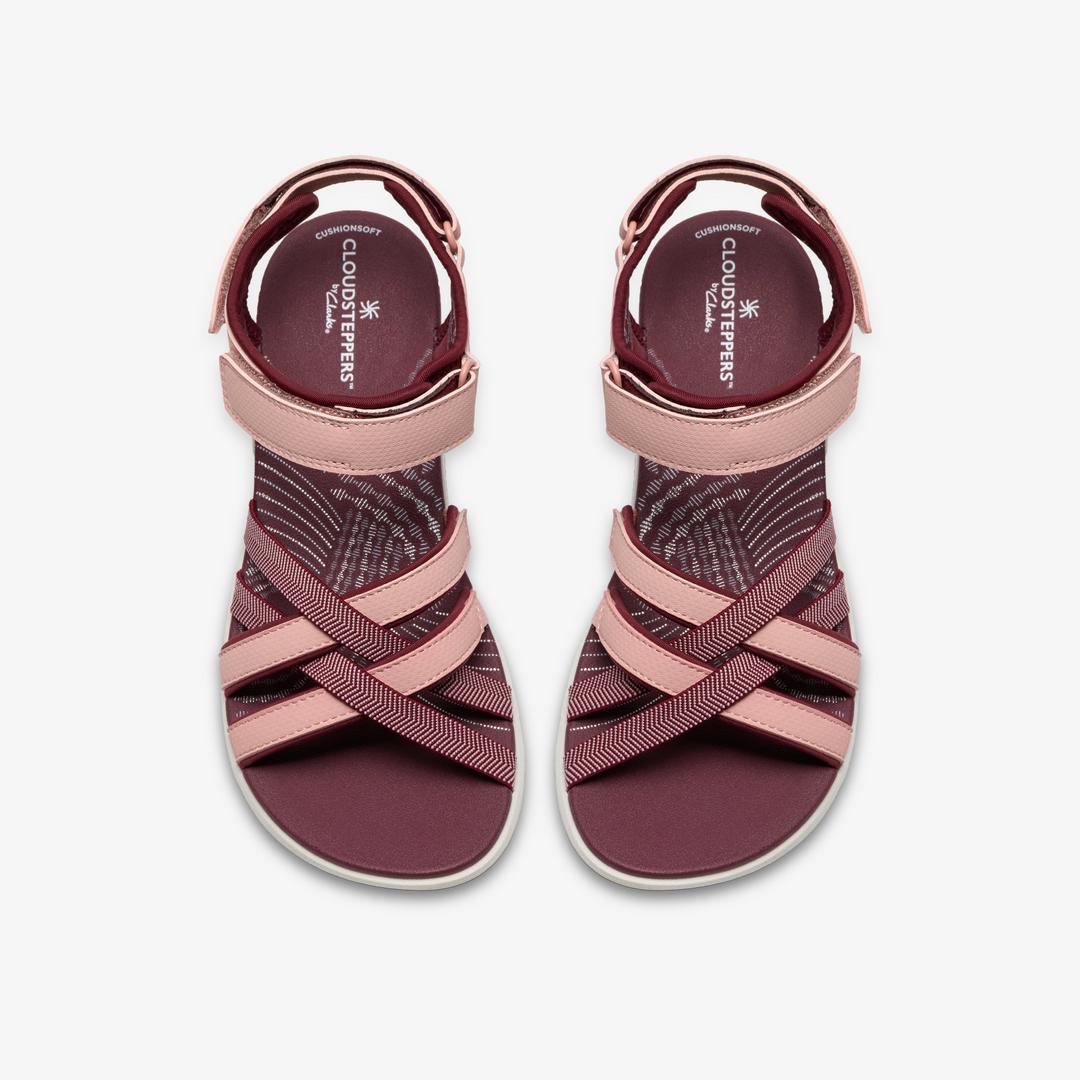 Womens Mira Shore Maroon Strappy Sandals - Image 6
