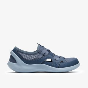 Womens Solevana Step Blue Grey Slip-Ons