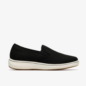 Womens Breeze Sky Zoe Black Canvas Slip-Ons