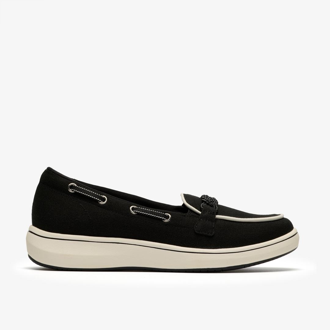 Womens BreezeSky Bay Black Canvas Loafers