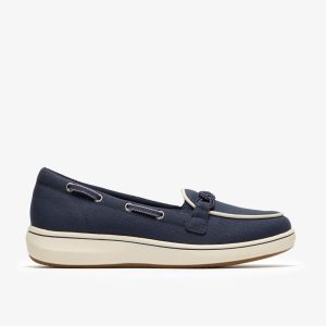 Womens BreezeSky Bay Navy Canvas Loafers