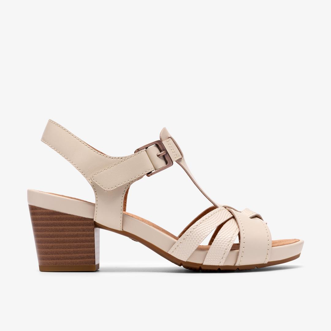 Womens Kymber Glow Cream Leather Heeled Sandals