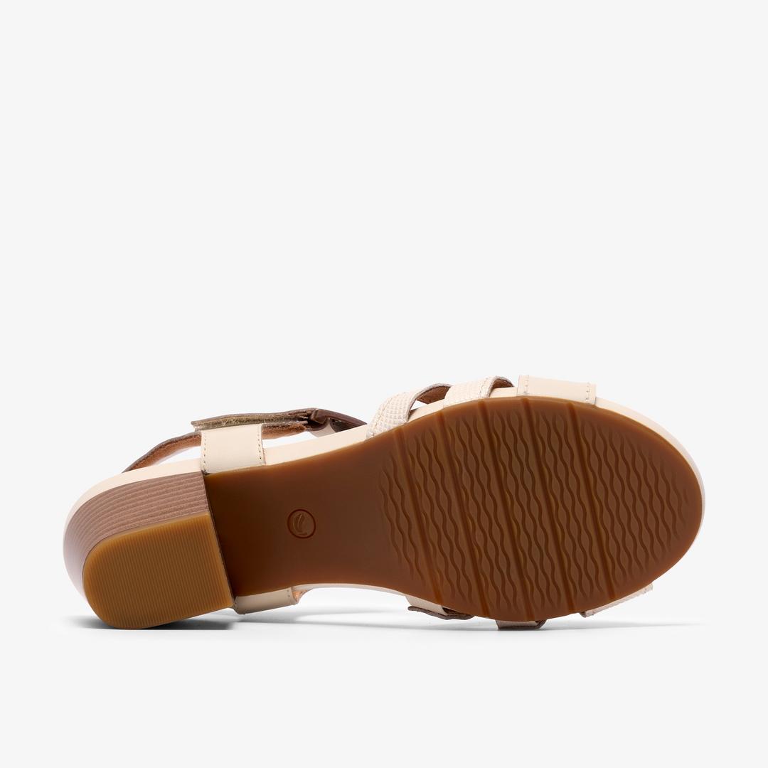 Womens Kymber Glow Cream Leather Heeled Sandals - Image 3