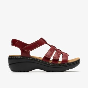 Womens Merliah2 Ruby Red Leather Wedges
