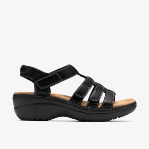 Womens Merliah2 Ruby Black Leather Wedges