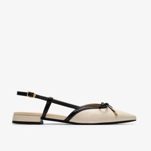Womens Sensa15 Bow Cream Leather Sling Back