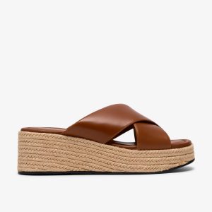 Womens Tessiah Mule2 Tan Leather Wedges