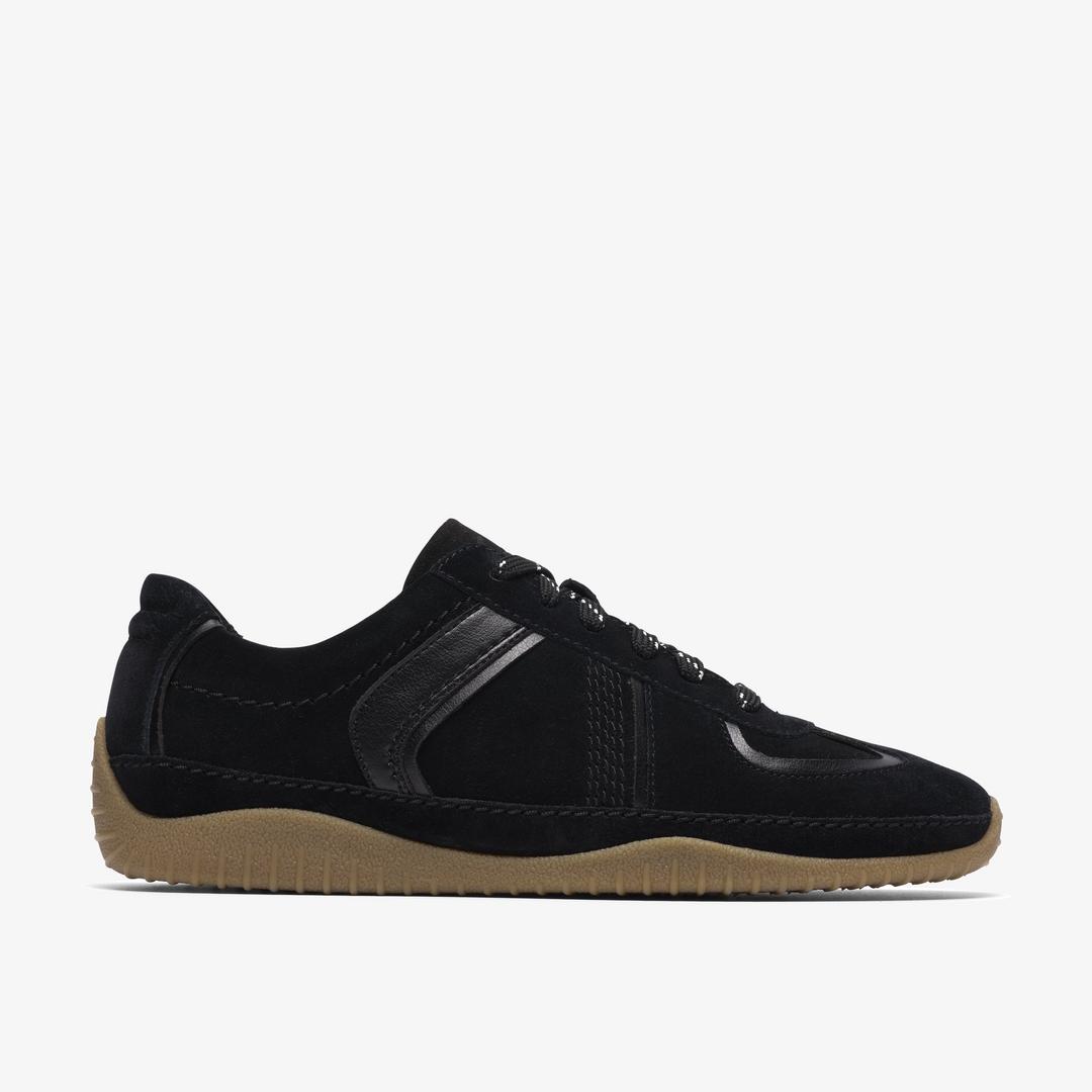 Womens Meridor Lo Black Suede Sneakers