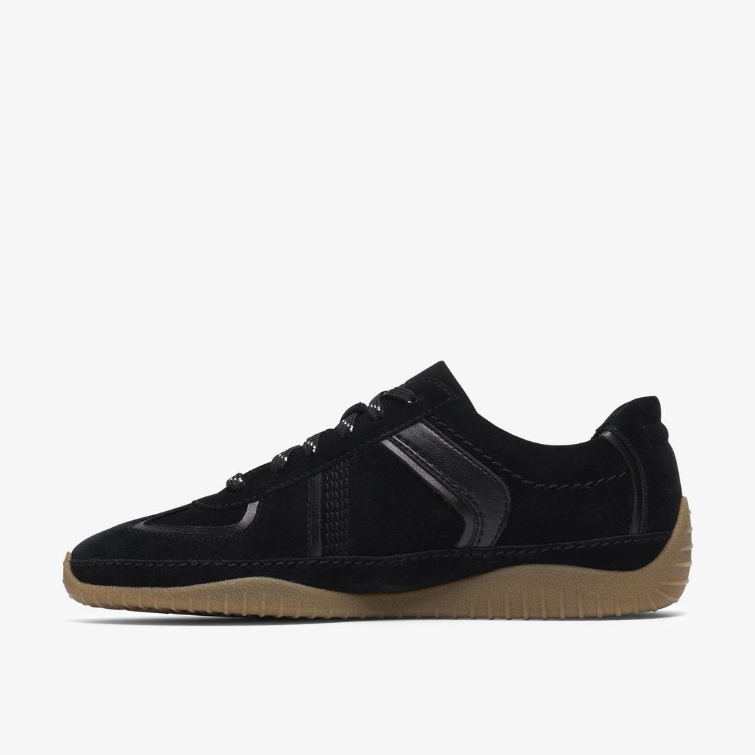 Womens Meridor Lo Black Suede Sneakers - Image 2