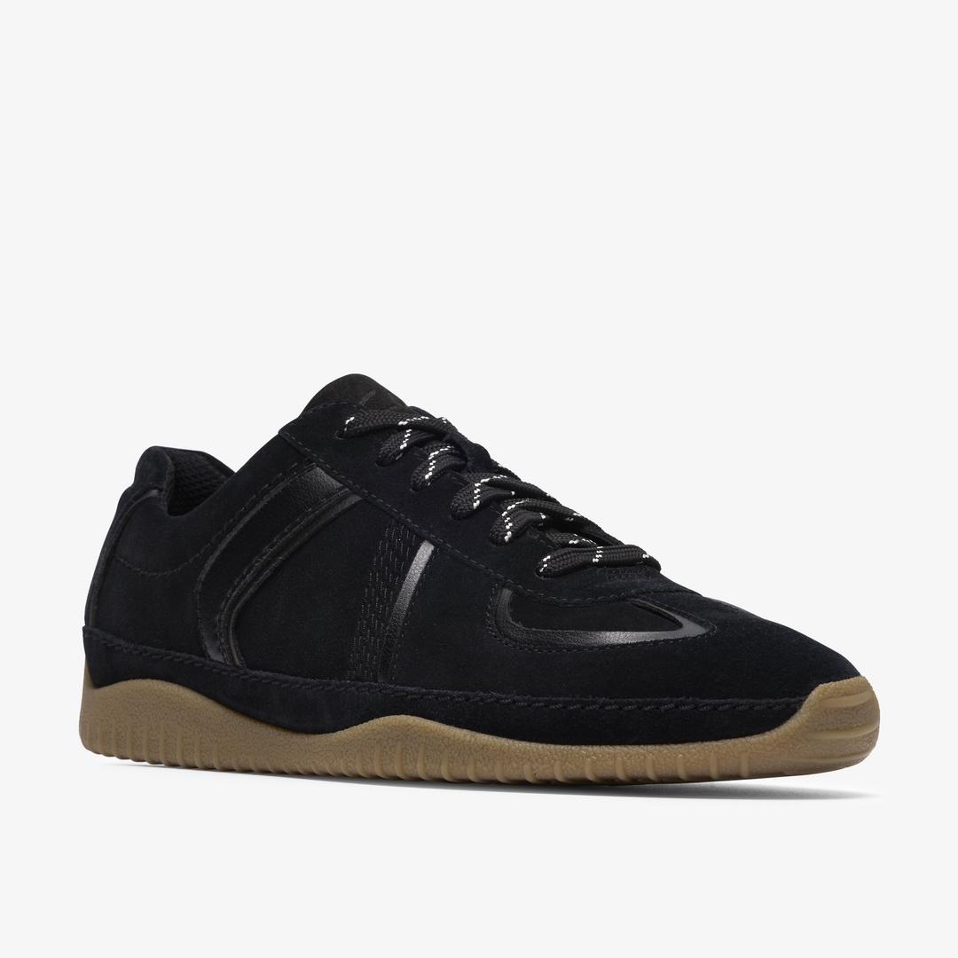 Womens Meridor Lo Black Suede Sneakers - Image 4