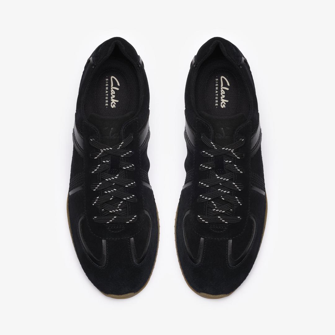 Womens Meridor Lo Black Suede Sneakers - Image 6