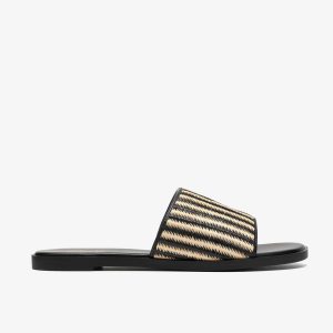 Womens Erisia Strap2 Black Interest Flat Sandals