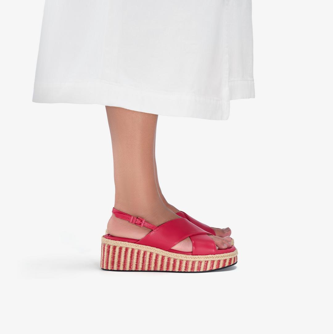 Womens Tessiah Cross2 Pink Interest Wedges - Image 7