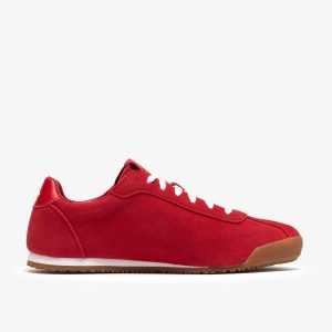Womens Moritz Lo2 Red Suede Sneakers