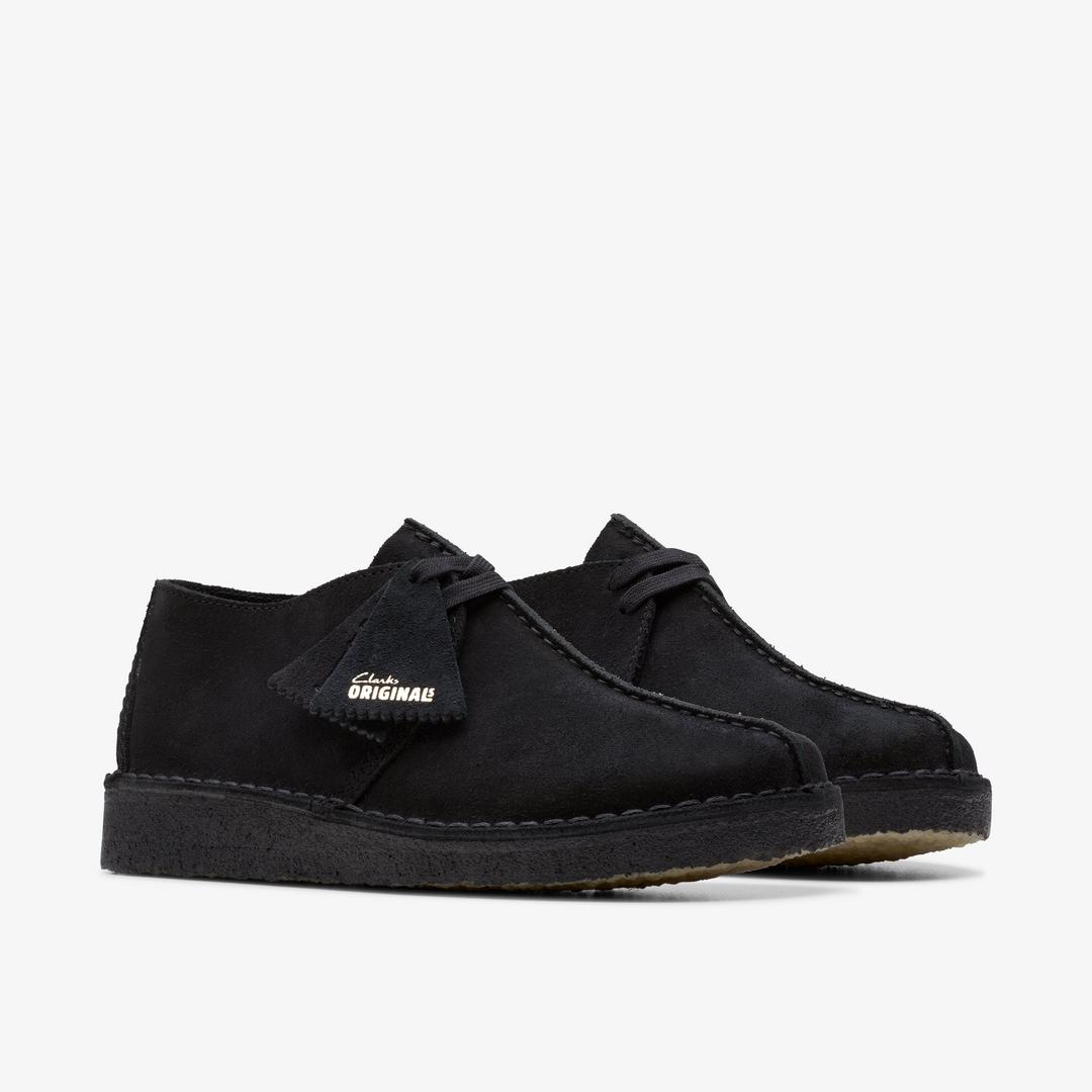 Womens Desert Trek Black Suede Shoes - Image 4