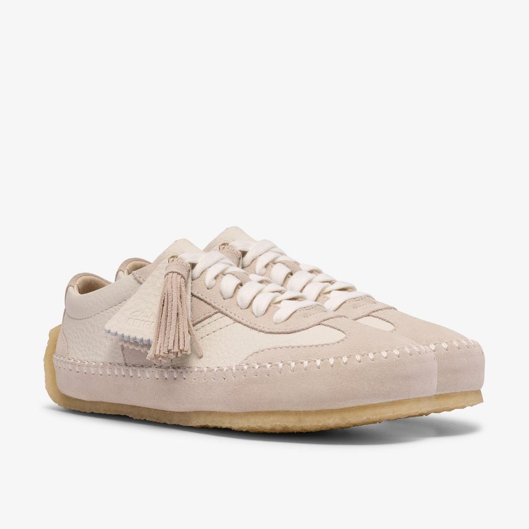 Womens Tor Low Off White Suede Lace Up Shoes - Image 5