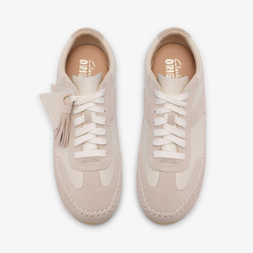 Womens Tor Low Off White Suede Lace Up Shoes - Image 7