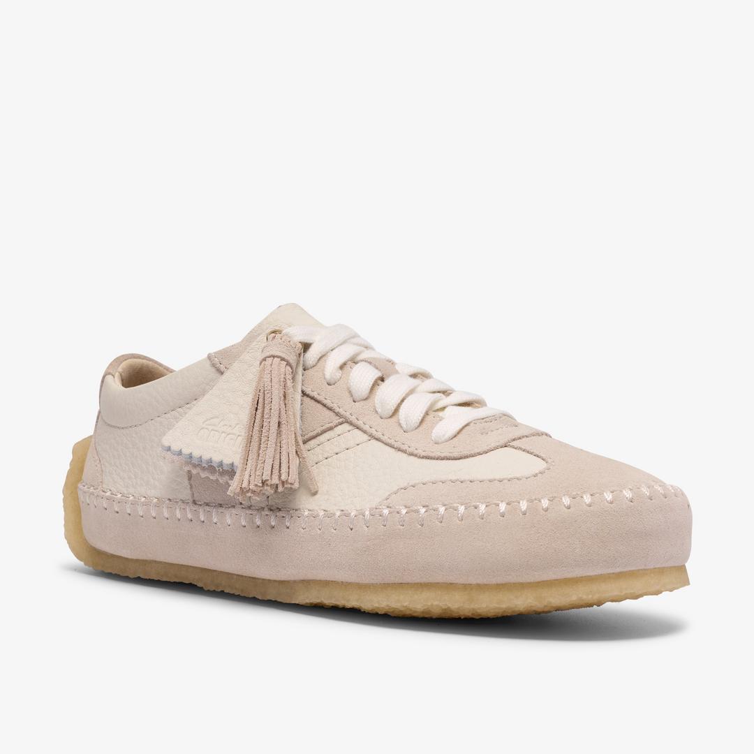 Womens Tor Low Off White Suede Lace Up Shoes - Image 8