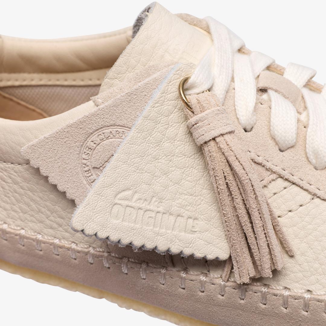 Womens Tor Low Off White Suede Lace Up Shoes - Image 9