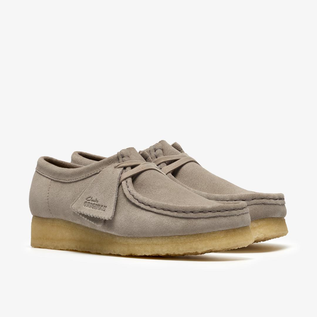 Womens Wallabee Pale Grey Suede - Image 4