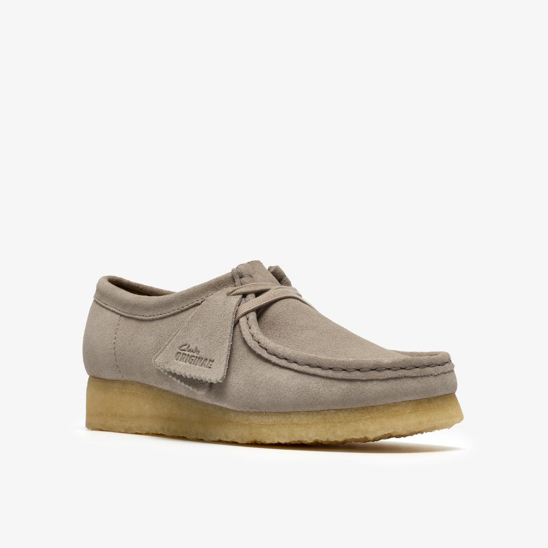 Womens Wallabee Pale Grey Suede - Image 7