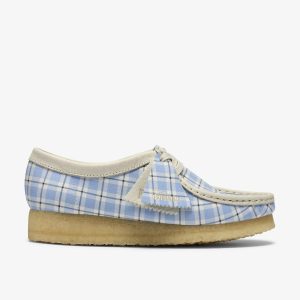 Womens Wallabee Gingham Blue Check