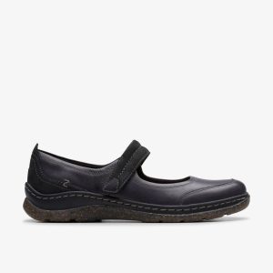 Womens Orlene Jane Black Leather Mary Janes