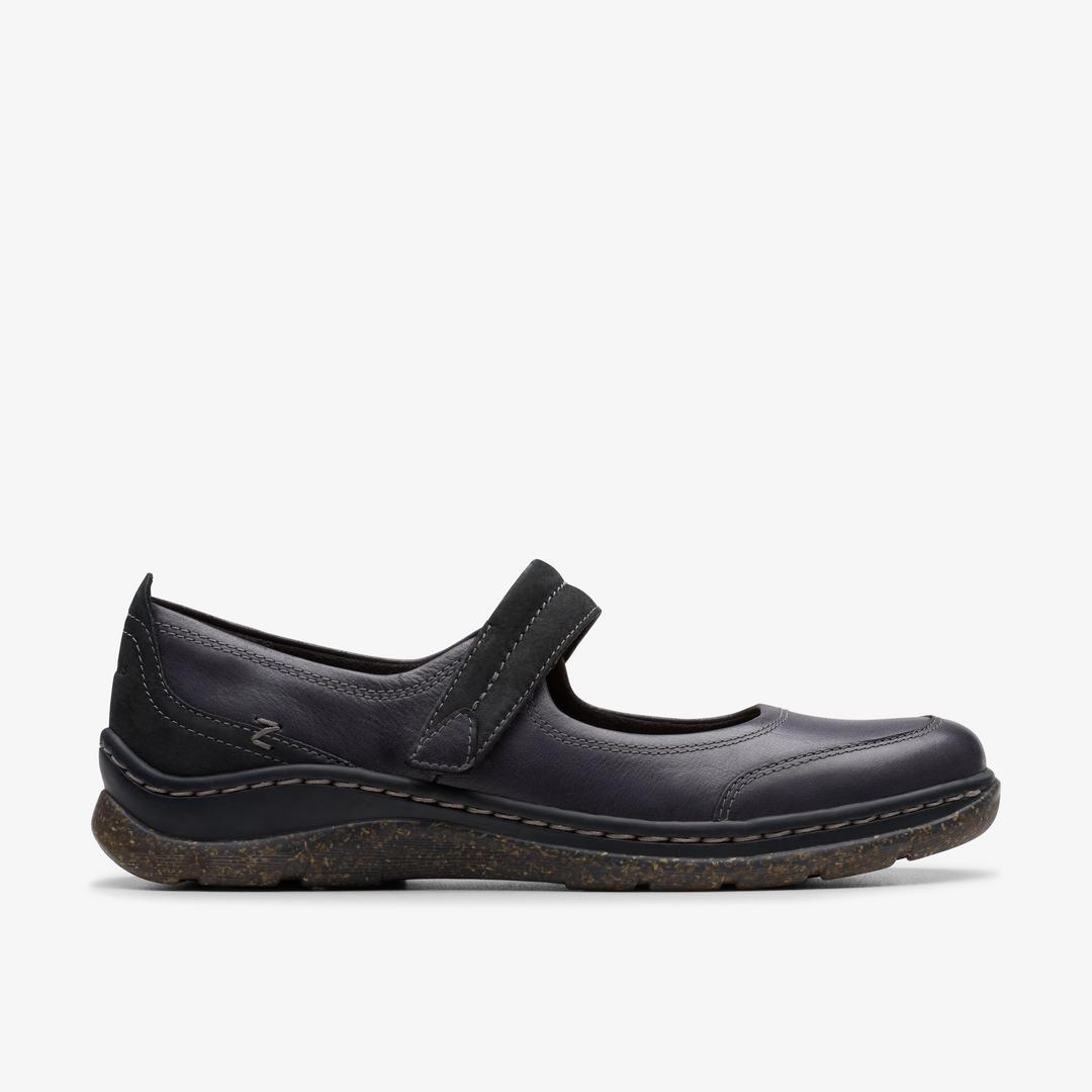 Womens Orlene Jane Black Leather Mary Janes