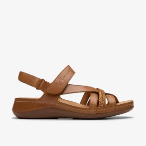 Women's Cecily Strap Tan Combination Strappy Sandals