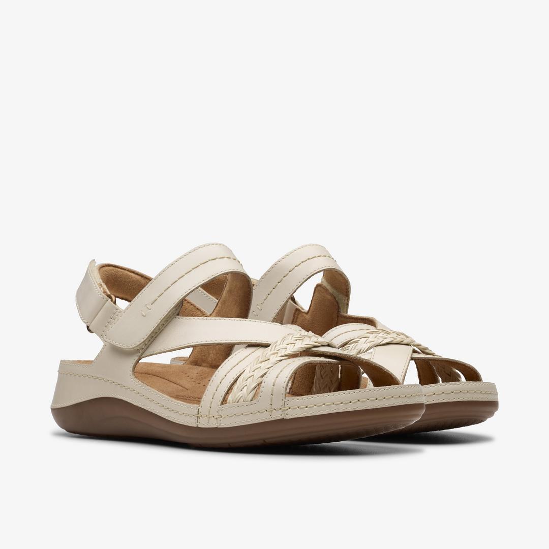 Women's Cecily Strap Cream Leather Strappy Sandals - Image 6