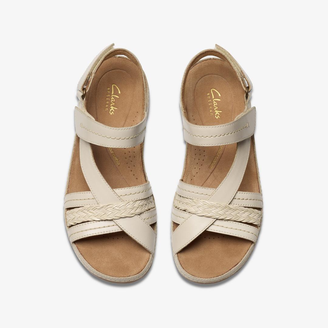 Women's Cecily Strap Cream Leather Strappy Sandals - Image 8