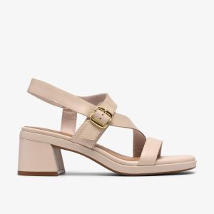 Womens Jaylan Sol Off White Leather Heeled Sandals