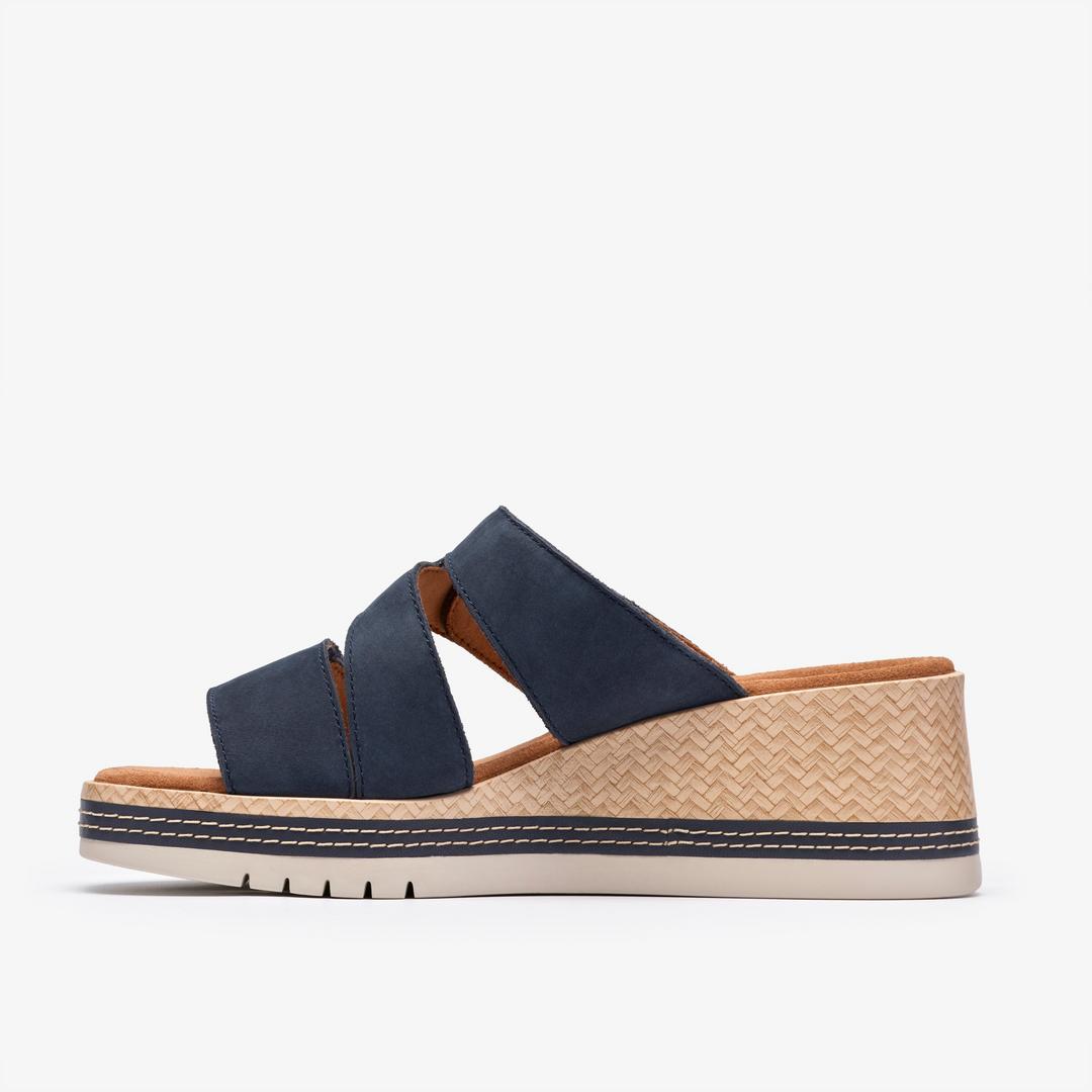 Womens Kidiki Cove Navy Nubuck Wedges - Image 2