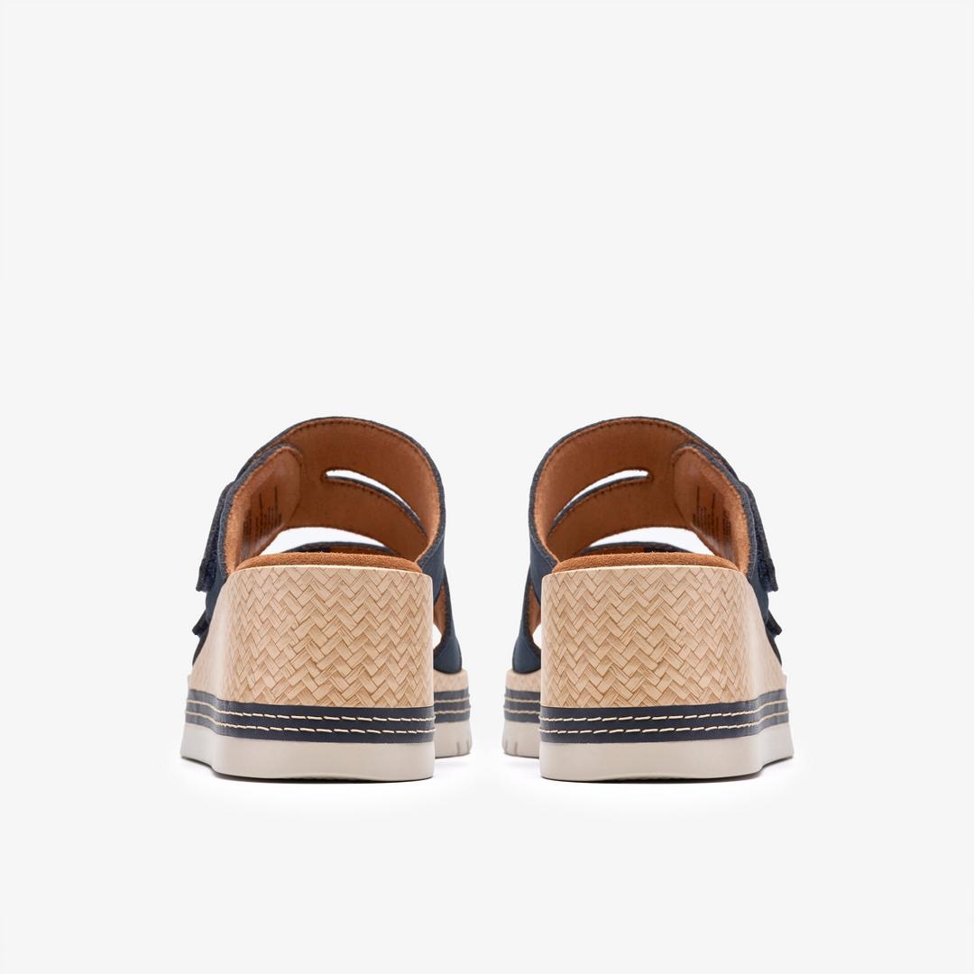 Womens Kidiki Cove Navy Nubuck Wedges - Image 5