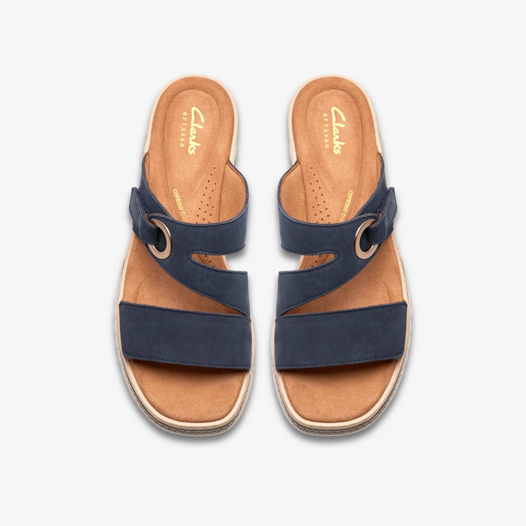 Womens Kidiki Cove Navy Nubuck Wedges - Image 6