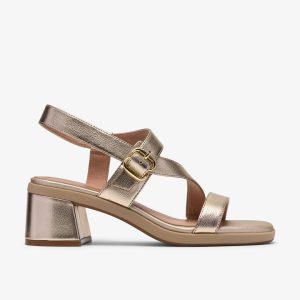Womens Jaylan Sol Champagne Heeled Sandals