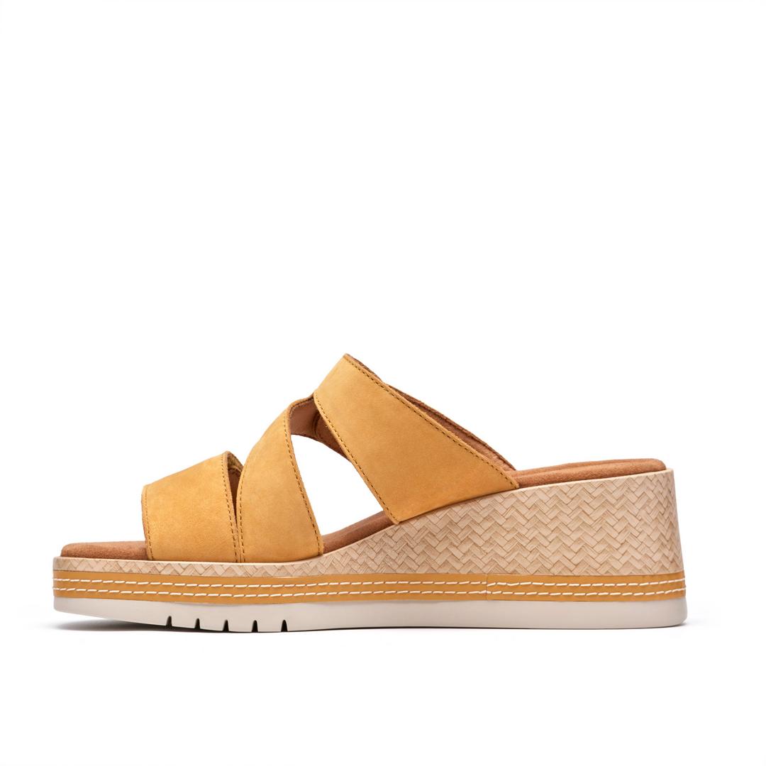 Womens Kidiki Cove Yellow Nubuck Wedges - Image 2