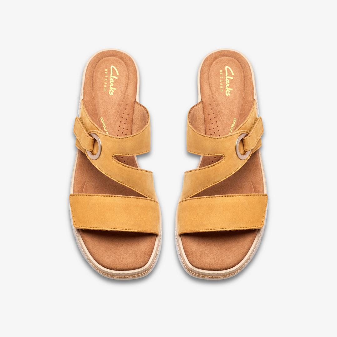Womens Kidiki Cove Yellow Nubuck Wedges - Image 6