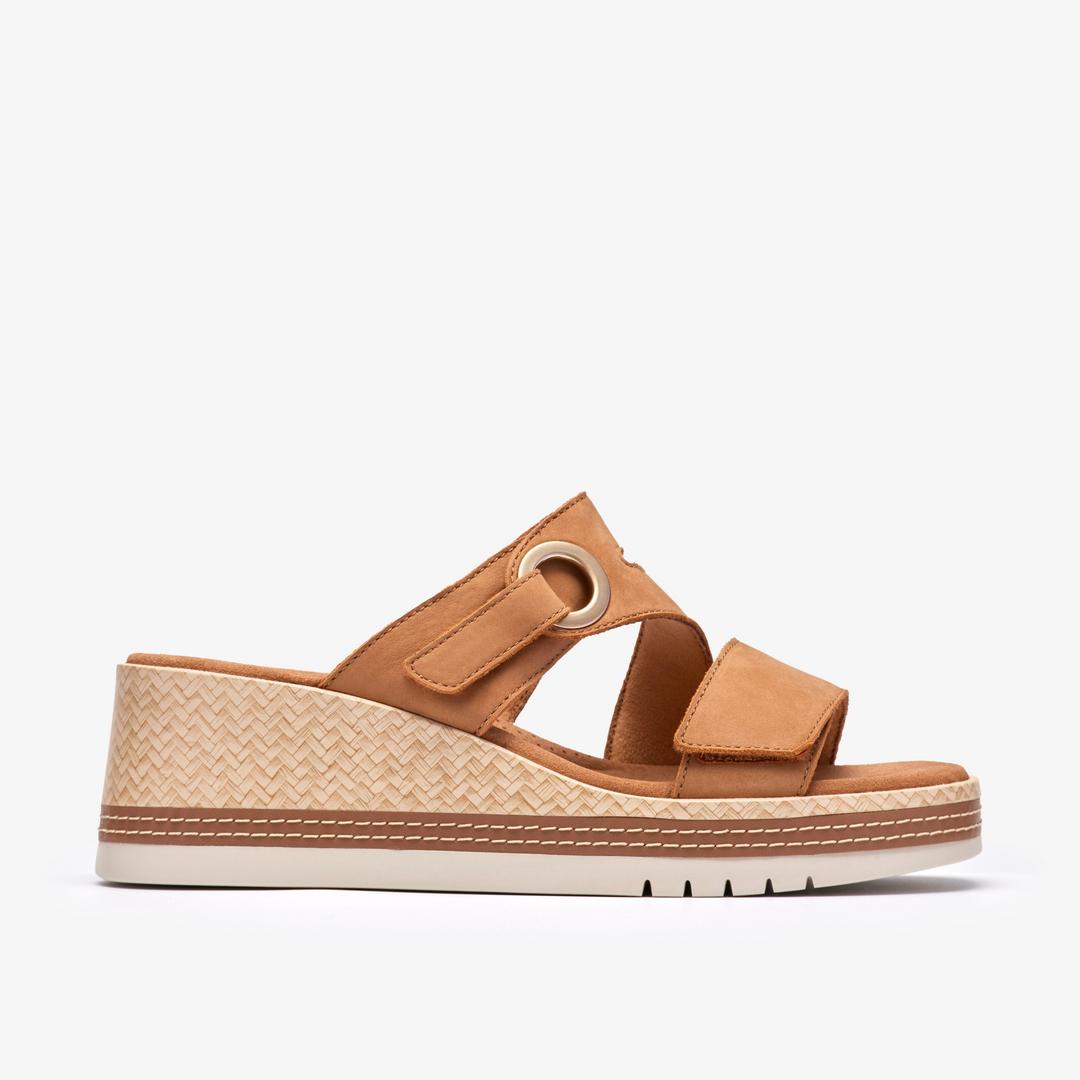 Womens Kidiki Cove Tan Nubuck Wedges