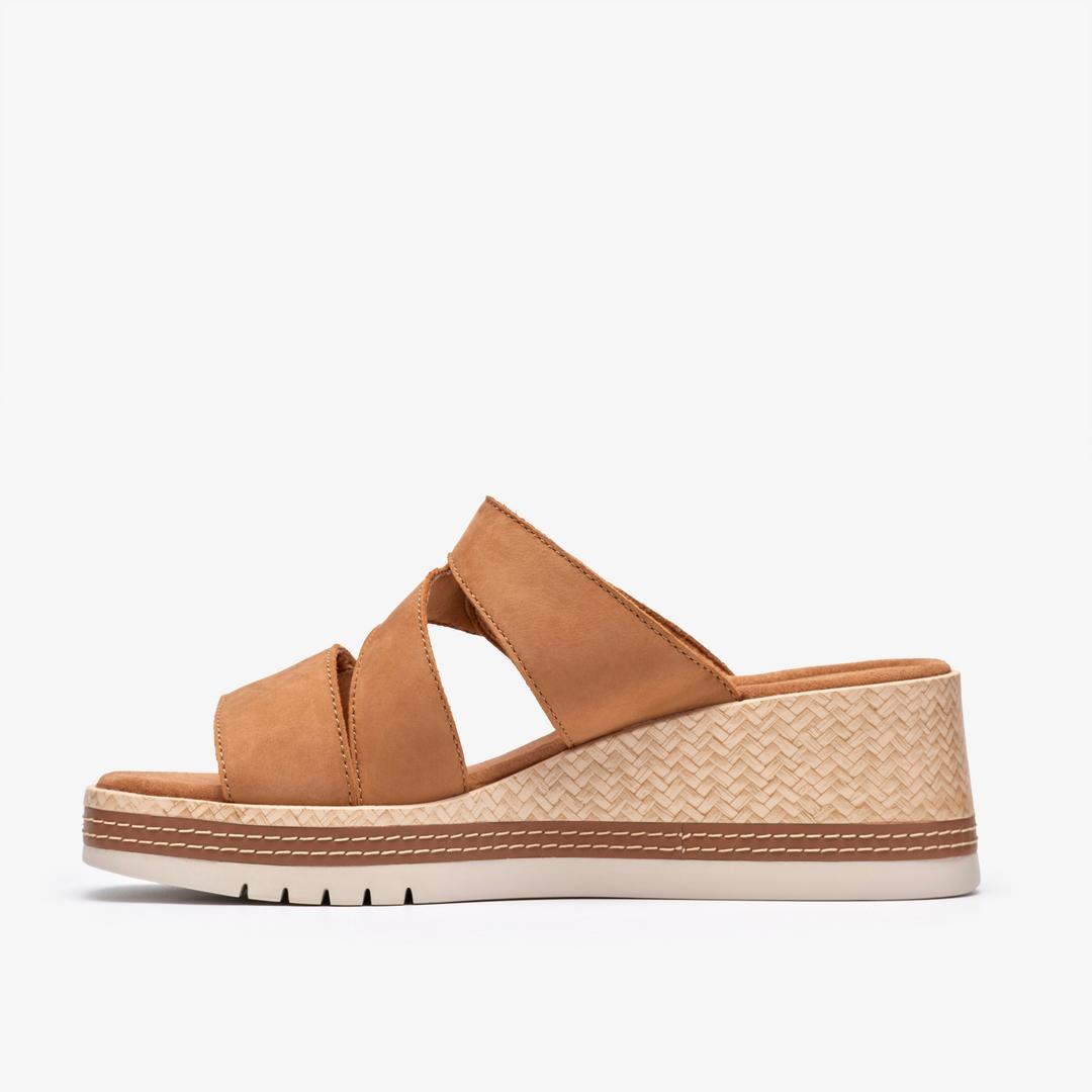 Womens Kidiki Cove Tan Nubuck Wedges - Image 3