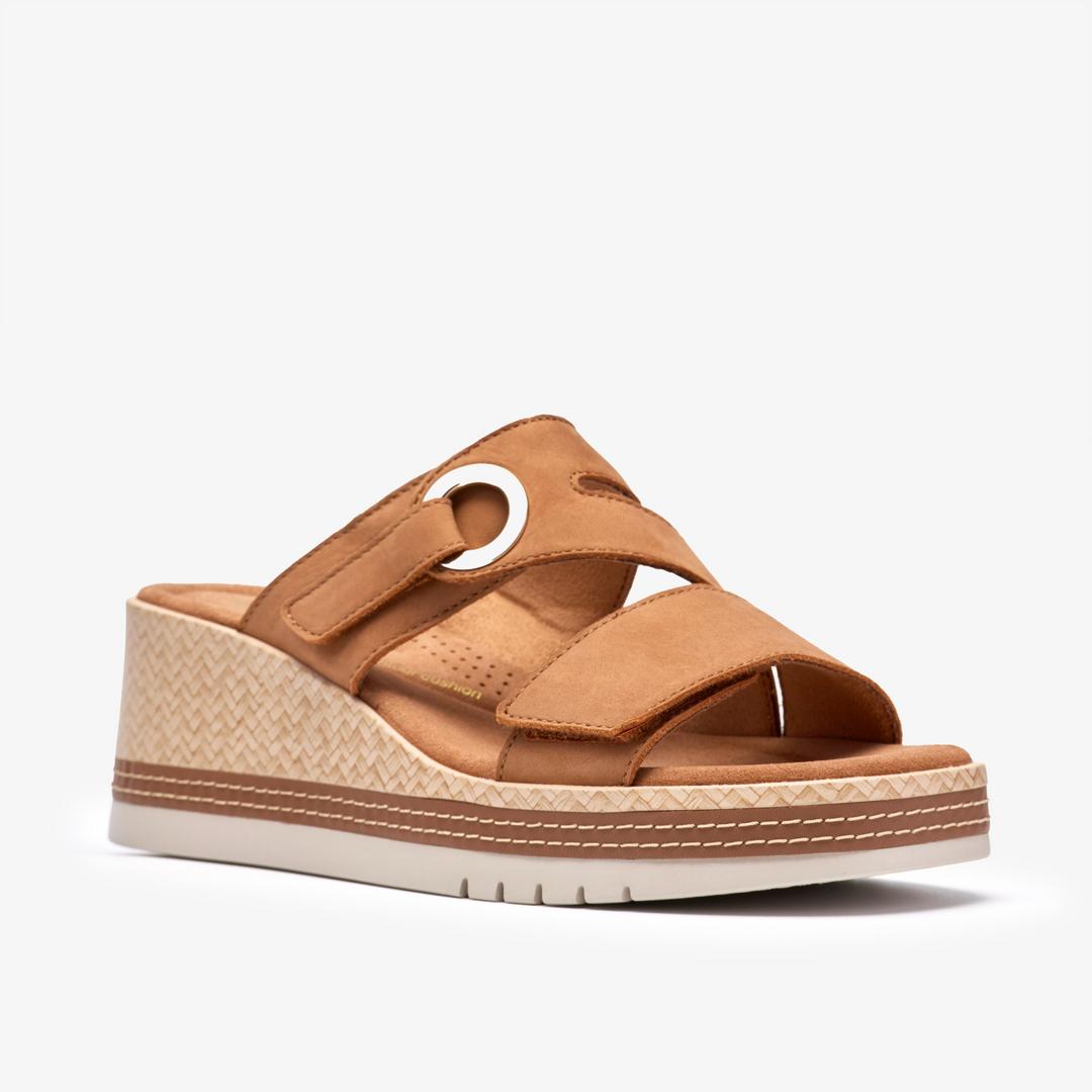 Womens Kidiki Cove Tan Nubuck Wedges - Image 5