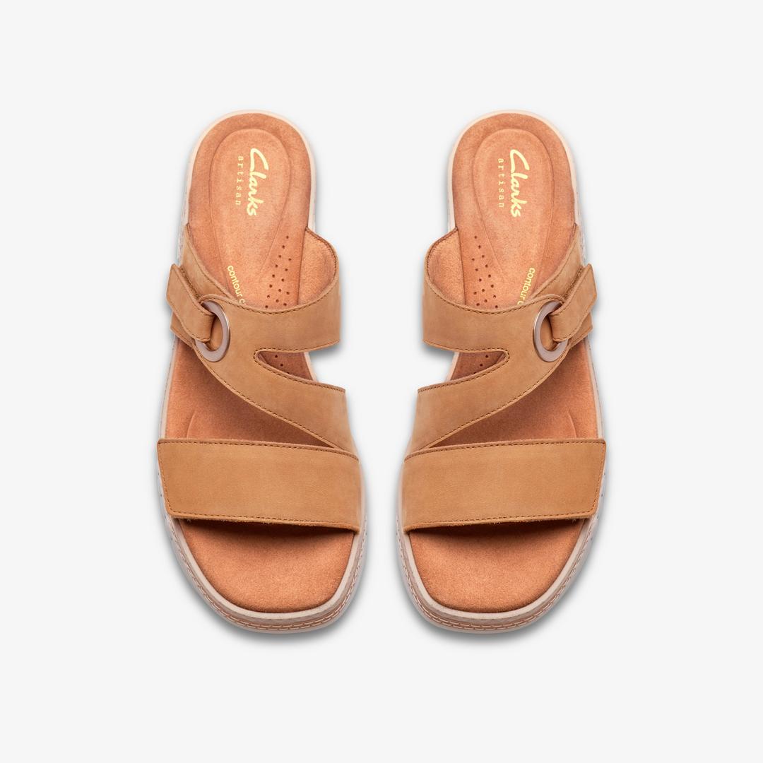 Womens Kidiki Cove Tan Nubuck Wedges - Image 7