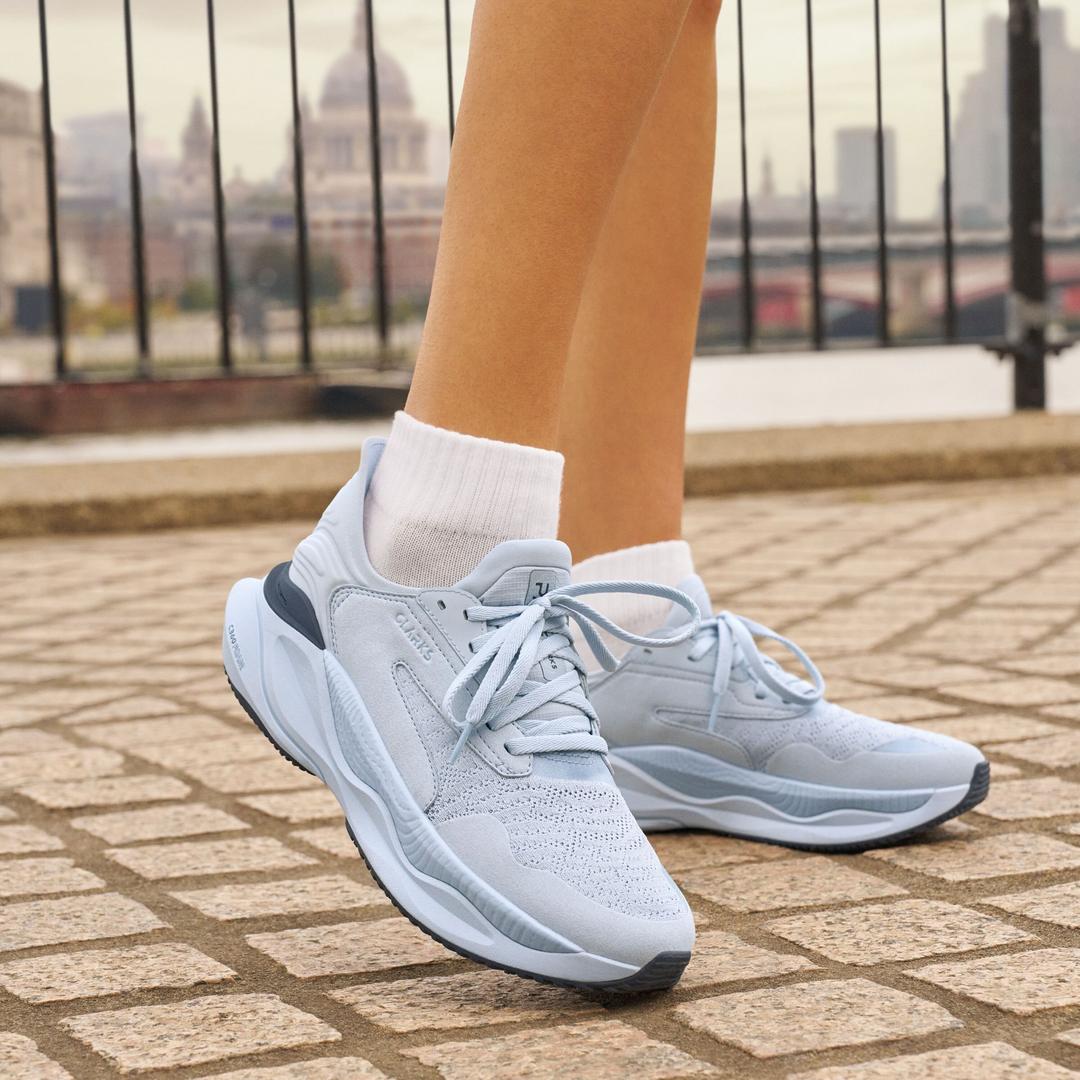 Womens Pace Walk Light Blue Sneakers - Image 3