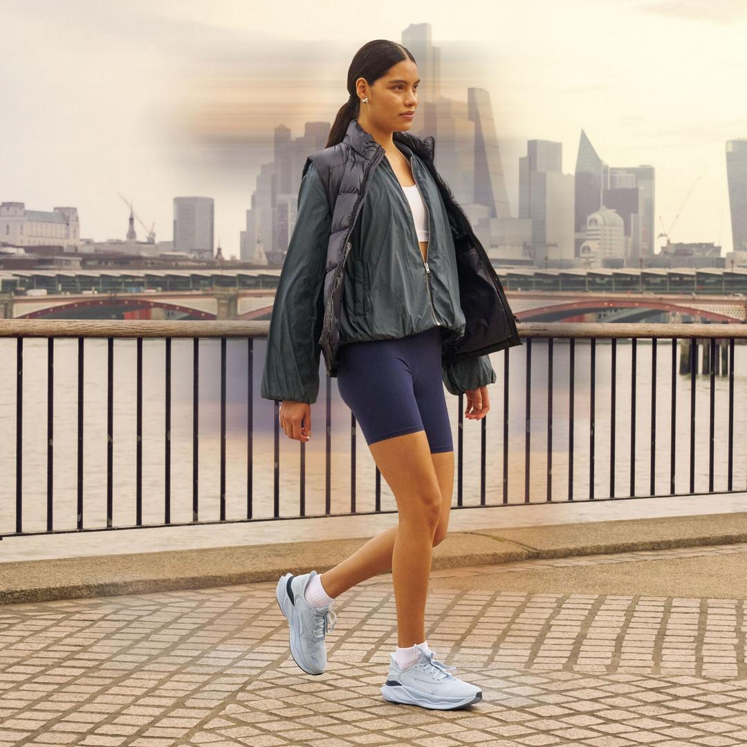 Womens Pace Walk Light Blue Sneakers - Image 4
